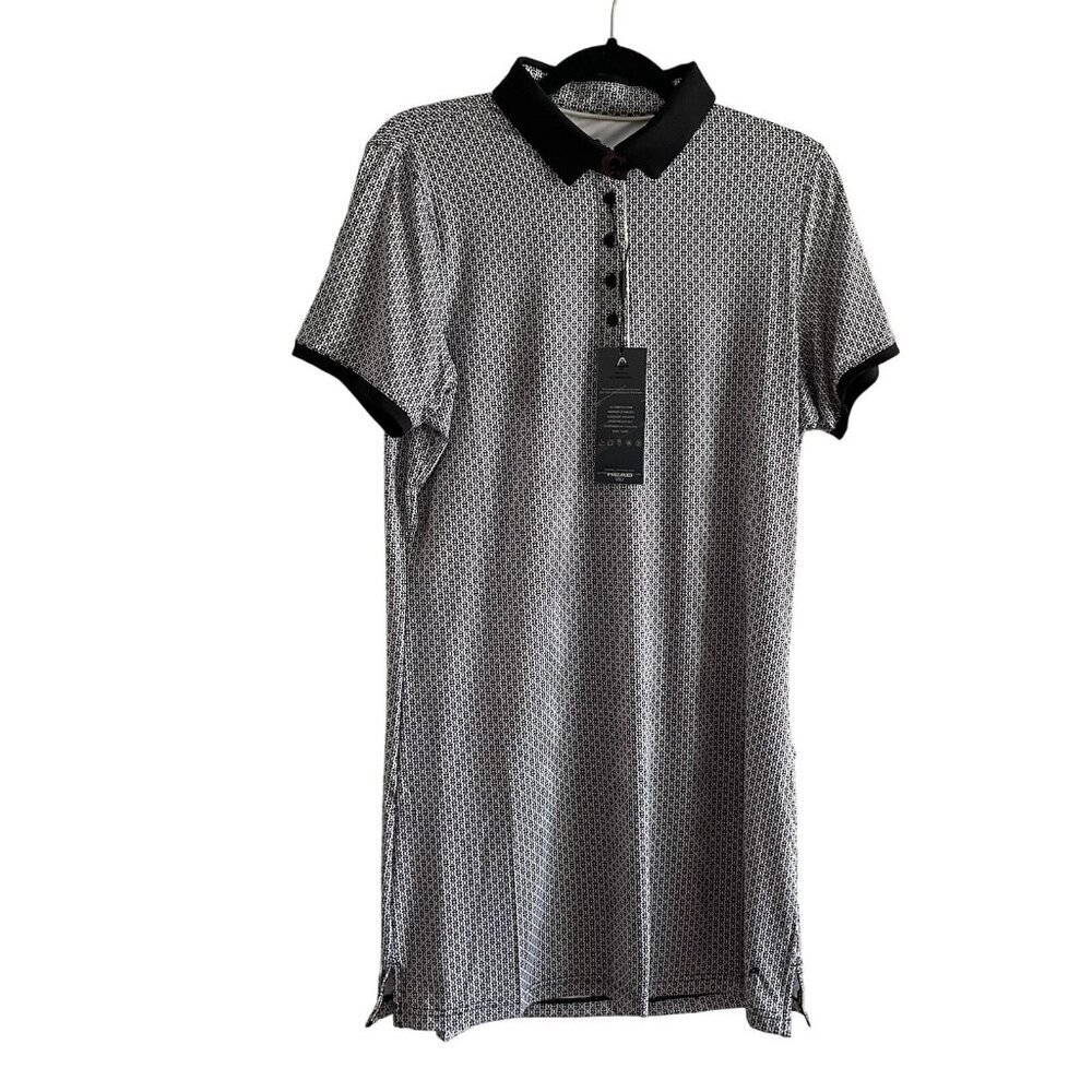 Head Golf Women L Black/Sand Celine Style UV Protection Moisture Wick Dress NWT